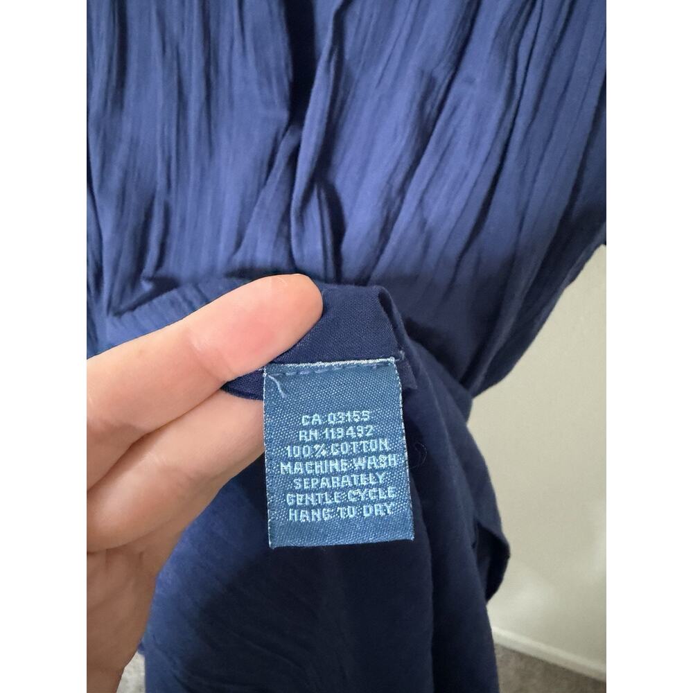 April Cornell Woodland Wander Dress in Navy Cotton Size Large Boho Chic Cottage - Picture 4 of 5